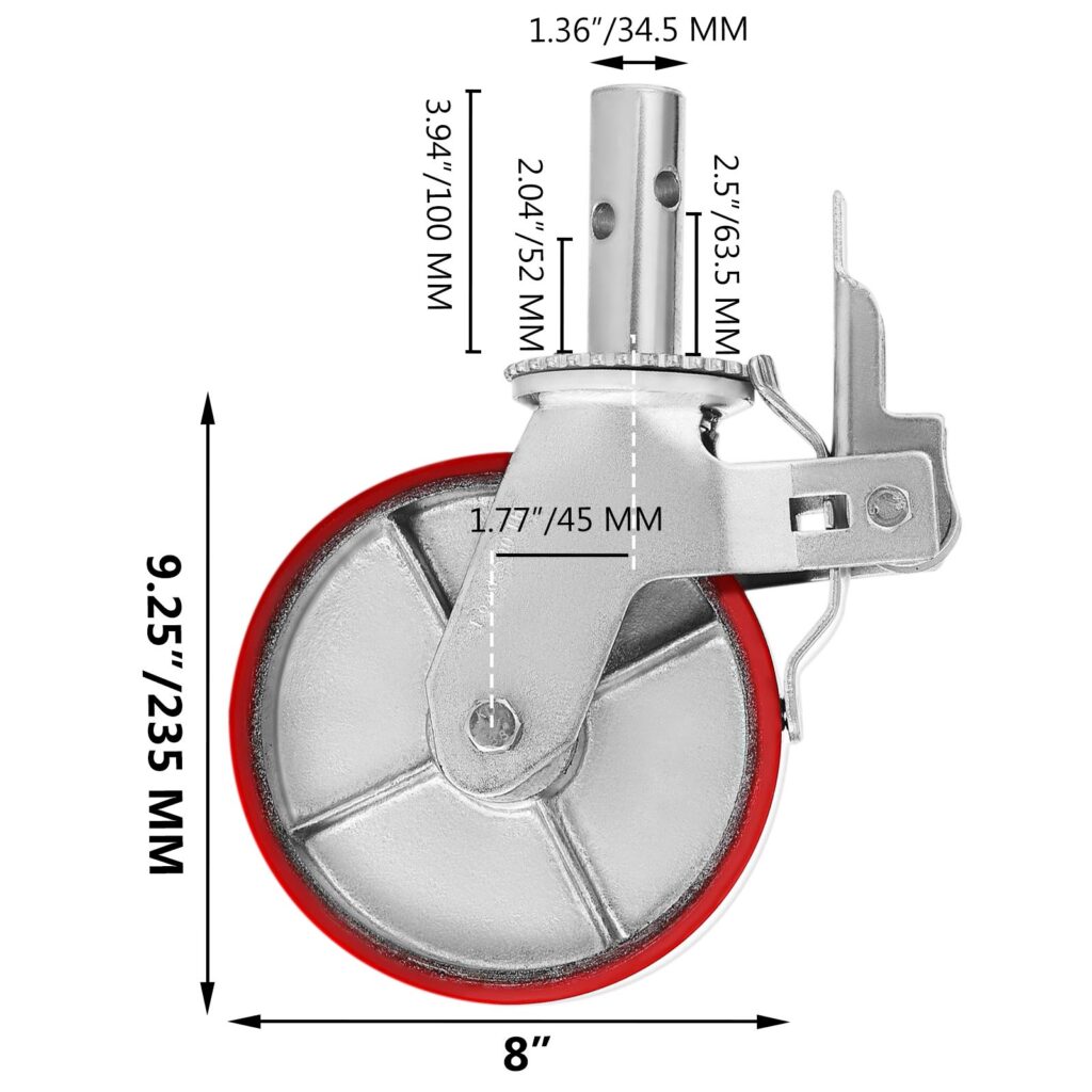banh xe gian giao 200mm